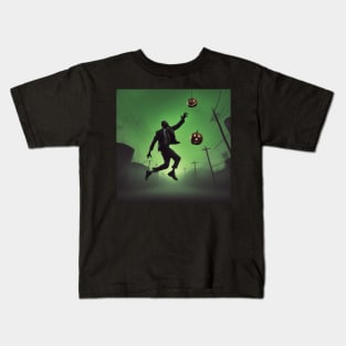 Michael Jordan Jumps catch halloween pumpkins Kids T-Shirt